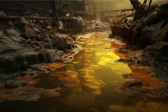 Toxic industrial wasteland with polluted river Product Image 1