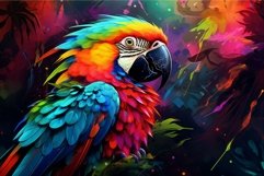 Vibrant digital artwork of a colorful parrot Product Image 1