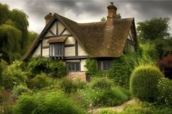 Tudor house cottage. Generate Ai Product Image 1