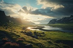 Iceland europe evening view. Generate Ai Product Image 1