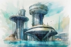 Underwater futuristic colony. Generate ai Product Image 1