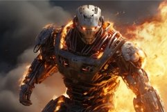 Usa robot fire epic battle. Generate Ai Product Image 1