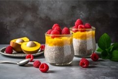 Vegan chia pudding food. Generate Ai Product Image 1