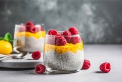 Vegan chia pudding dessert. Generate Ai Product Image 1