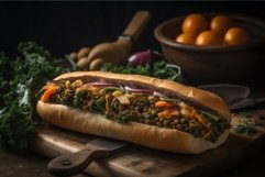 Vegan hot dog lentis. Generate Ai Product Image 1