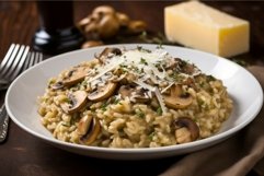 Vegetarian mushroom risotto. Generate Ai Product Image 1