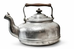 Vintage aluminium kettle. Generate Ai Product Image 1