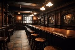 Vintage wooden bar. Generate Ai Product Image 1