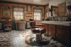 Barbershop vintage room. Generate Ai Product Image 1