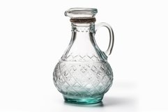 Vintage glass carafe on white background. Generate Ai Product Image 1