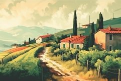 Vintage italian village. Generate Ai Product Image 1