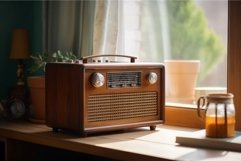 Vintage radio retro room. Generate Ai Product Image 1