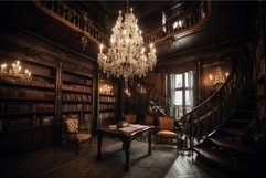 Vintage style library. Generate Ai Product Image 1