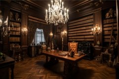 Vintage library house. Generate Ai Product Image 1