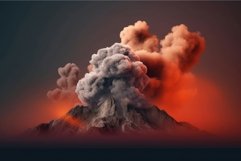 Volcano eruption mockup. Generate Ai Product Image 1
