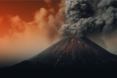 Volcano eruption fire smoke. Generate Ai Product Image 1