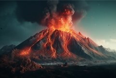 Volcano eruption lava flow. Generate Ai Product Image 1
