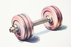 Watercolor dumbbells. Generate Ai Product Image 1