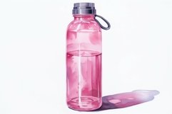 Watercolor pink fitness bottle energy. Generate Ai Product Image 1