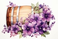 Purple flower vintage barrel lawn. Generate Ai Product Image 1