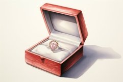 Watercolor wedding ring. Generate Ai Product Image 1