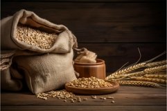 Bag with golden wheatgrass. Generate AI Product Image 1