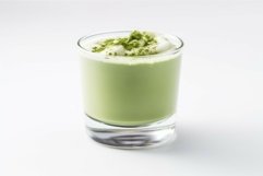 Whipped green tea milk glass. Generate Ai Product Image 1