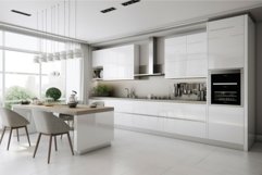 White modern kitchen elegant. Generate Ai Product Image 1