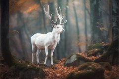 Albino reindeer woodlands. Generate AI Product Image 1