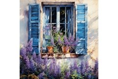 Window with blue shutters. Generate AI Product Image 1