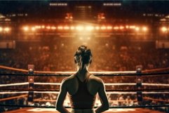 Woman boxer ring fight. Generate Ai Product Image 1