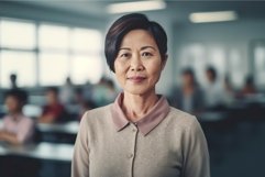 Asian woman teacher class stand. Generate Ai Product Image 1
