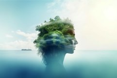 Woman face island. Generate Ai Product Image 1