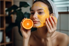 Woman radiant complexion citrus. Generate AI Product Image 1