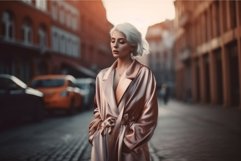Girl walking city. Generate AI Product Image 1