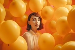Woman surrounded balloons. Generate ai Product Image 1