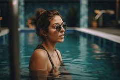 Woman swimming pool. Generate Ai Product Image 1