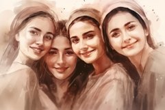 Women day group watercolor. Generate Ai Product Image 1
