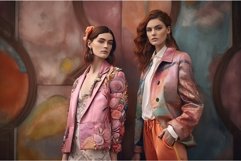 Women wearing colorful jacket. Generate Ai Product Image 1