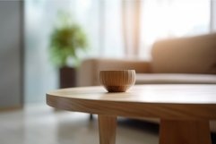 Wooden table living room. Generate Ai Product Image 1