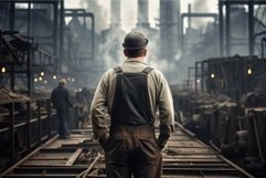Factory man worker vintage 1800 year. Generate Ai Product Image 1