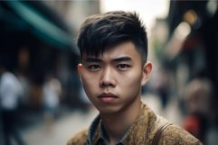 Young stylish round faced Asian guy. Generate ai Product Image 1