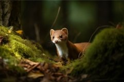 Petite cute weasel in natural habitat. Generate ai Product Image 1