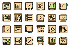 Interactive board icons set vector flat Product Image 1