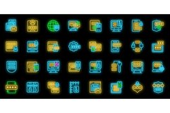 Multi factor authentication icons set vector neon Product Image 1