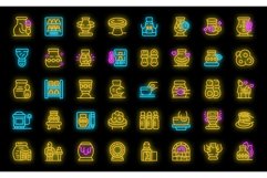 Pottery lessons icons set vector neon Product Image 1