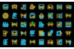 Mammogram icons set vector neon Product Image 1