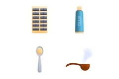 Addiction icons set cartoon vector. Drug addiction and subst Product Image 1