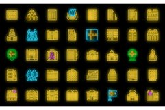 Oslo icons set vector neon Product Image 1