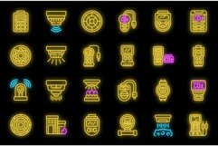 Gas detector icons set vector neon Product Image 1